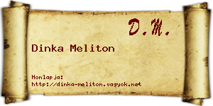 Dinka Meliton névjegykártya